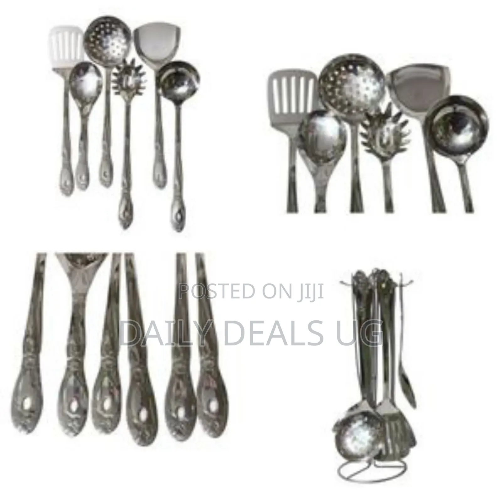 7 Piece Kitchen Tool Cooking Utensils/Serving Spoons-Silver