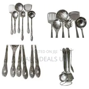 7 Piece Kitchen Tool Cooking Utensils/Serving Spoons-Silver