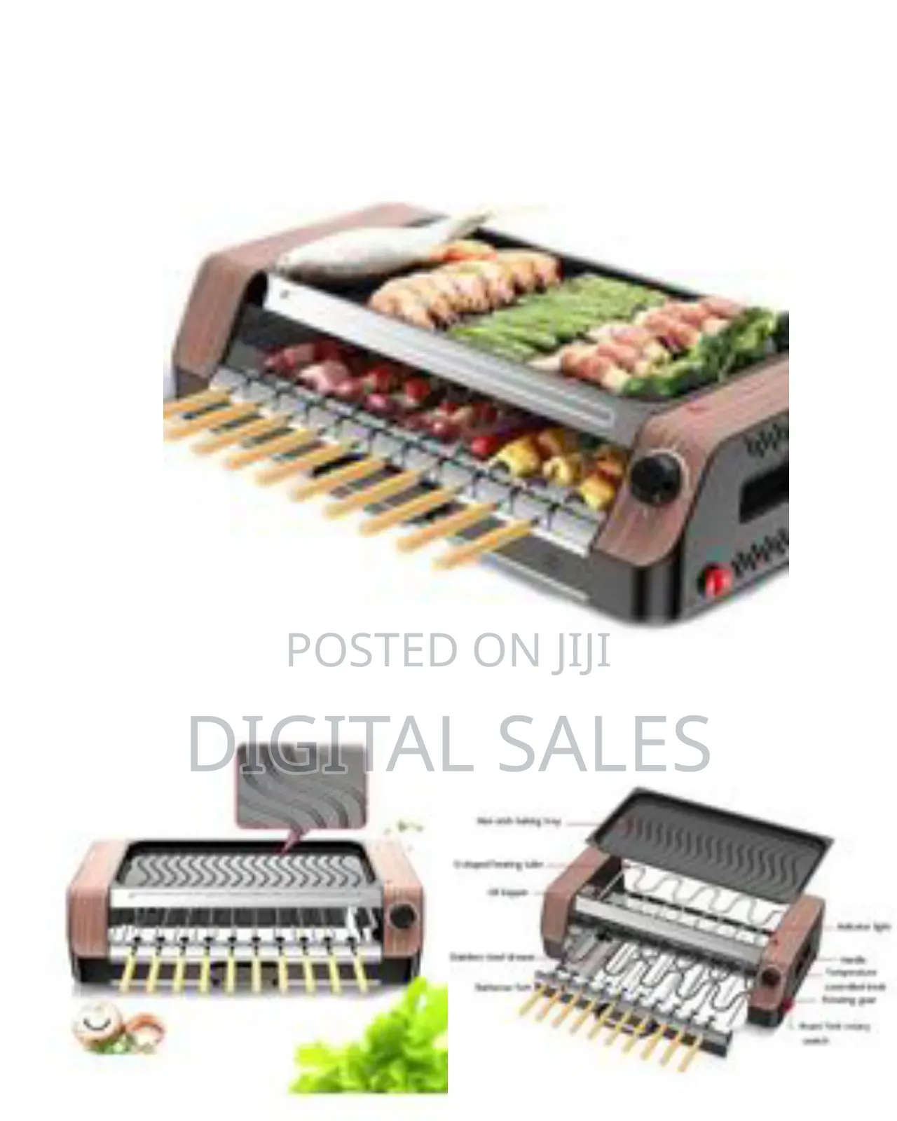 Automatic Rotate Barbecue Machine Non-Stick Electric Grill Rotator-