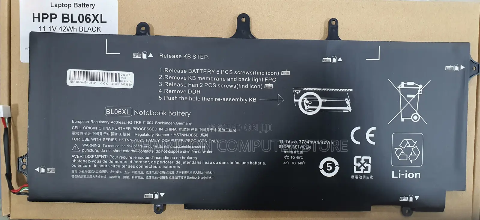 Hp Bl06xl for Hp Elitebook Folio 1040 G0 G1 G2 HSTNN-Db5d HSTNN-Ib5d
