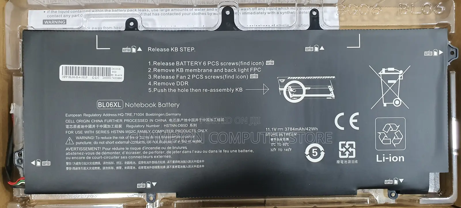 Hp Bl06xl for Hp Elitebook Folio 1040 G0 G1 G2 HSTNN-Db5d HSTNN-Ib5d