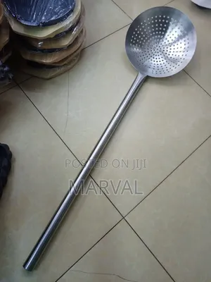 Commercial Long-Handled Stainless Steel Skimmer or Strainer Spoon