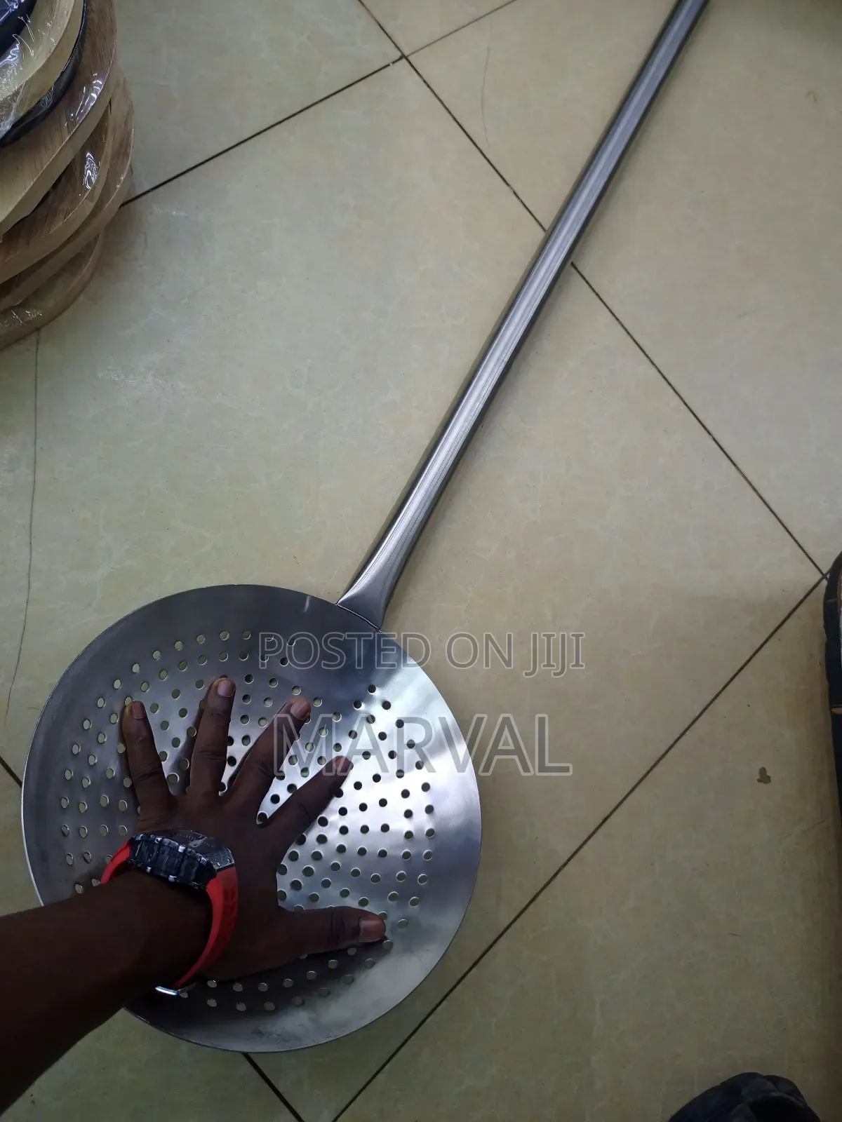 Commercial Long-Handled Stainless Steel Skimmer or Strainer Spoon