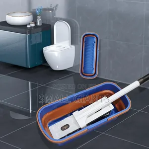 Large Flat Foldable Cleaning Bucket With Mop