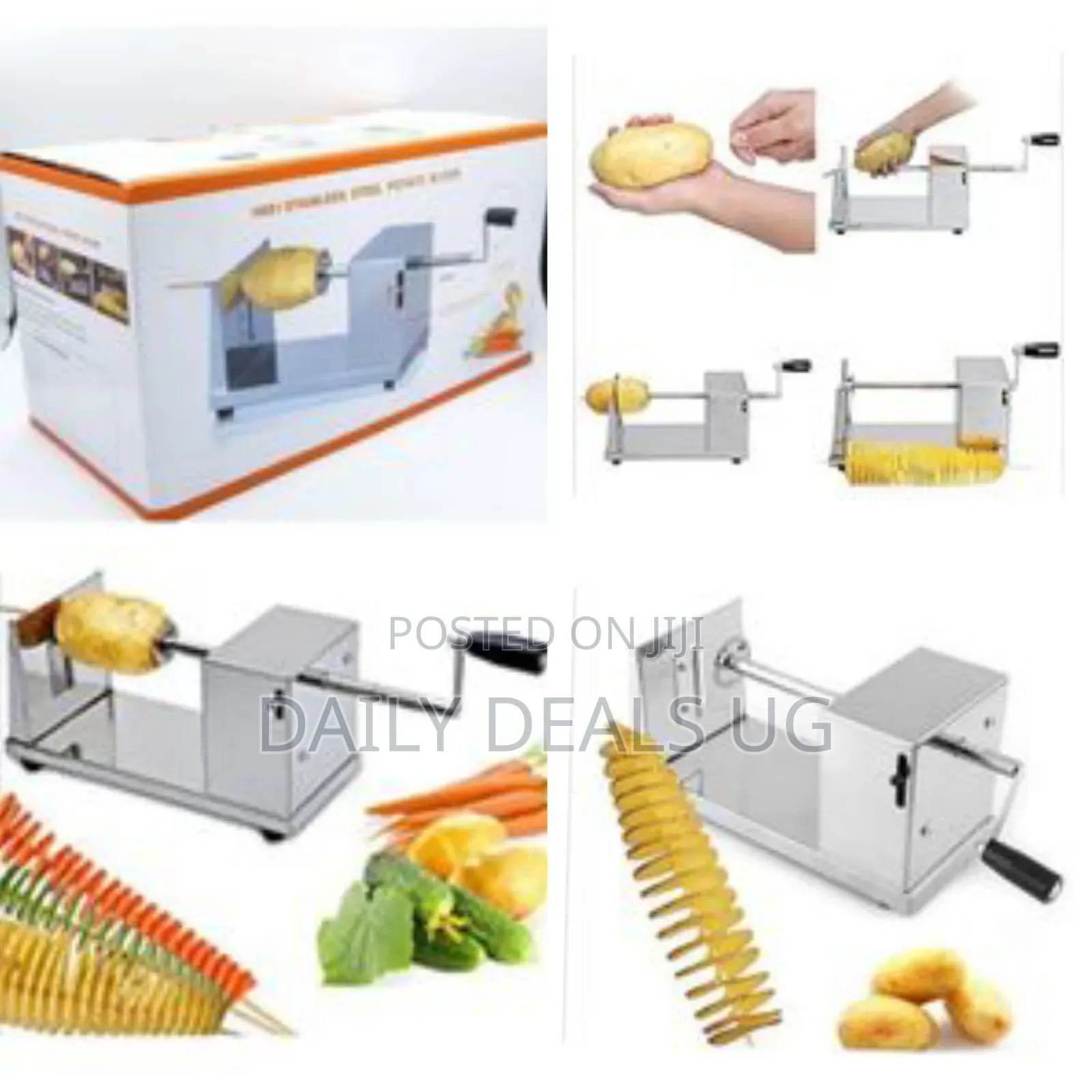 Manual Potato Chips Slicer Spiral Twister Vegetable Cutter, Silver
