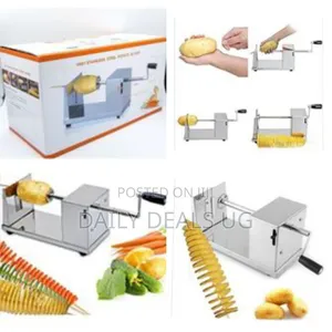 Manual Potato Chips Slicer Spiral Twister Vegetable Cutter, Silver