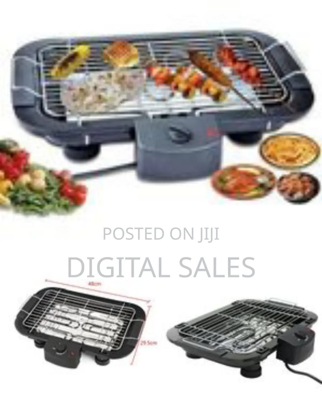 Smokeless Non-Stick Electric Barbecue (Bbq) Grill Machine-Black