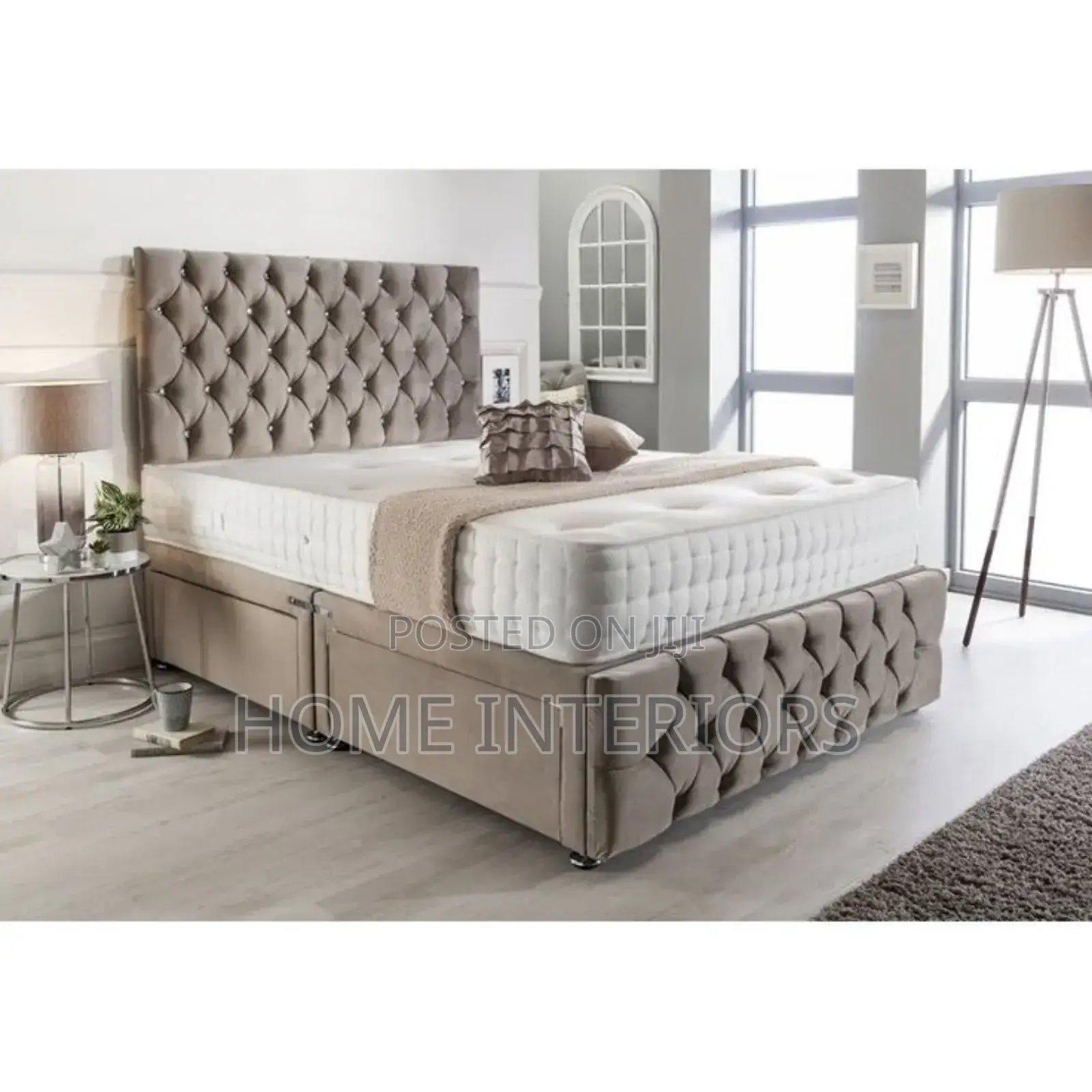 A Bed With a Mattress in Gray