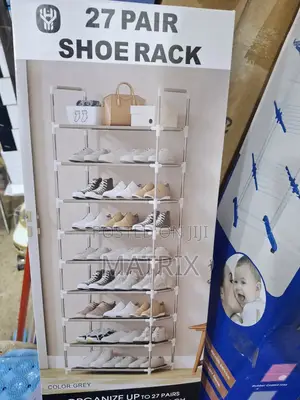 27 Pairs Metallic Shoe Rack 9 Layer Rack Stainless Steel