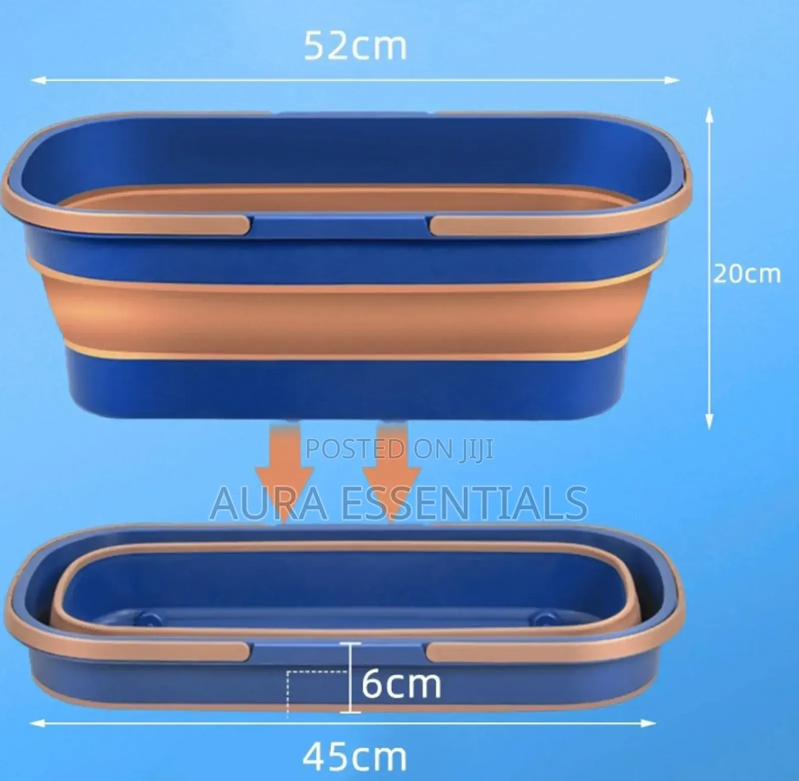 Large Flat Foldable Cleaning Bucket With Mop