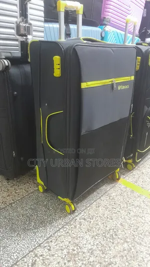 4 Wheels Large Black Suitcase