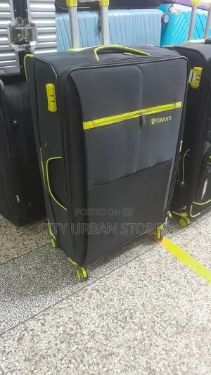 4 Wheels Large Black Suitcase