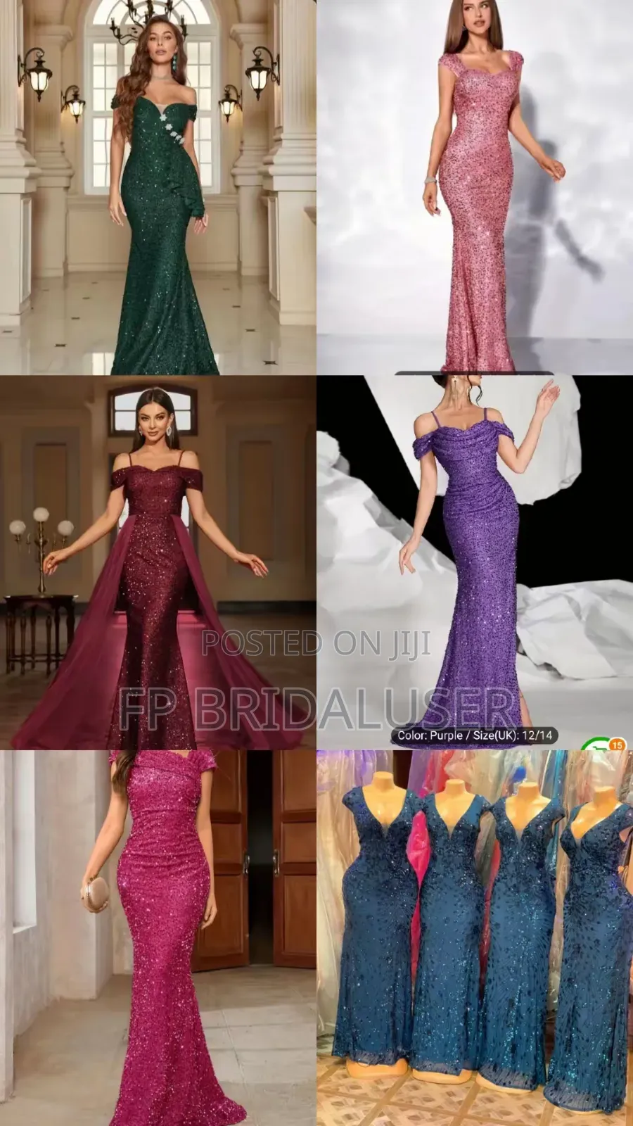 Bridesmaids Dresses for Hire Maroon 6pcs