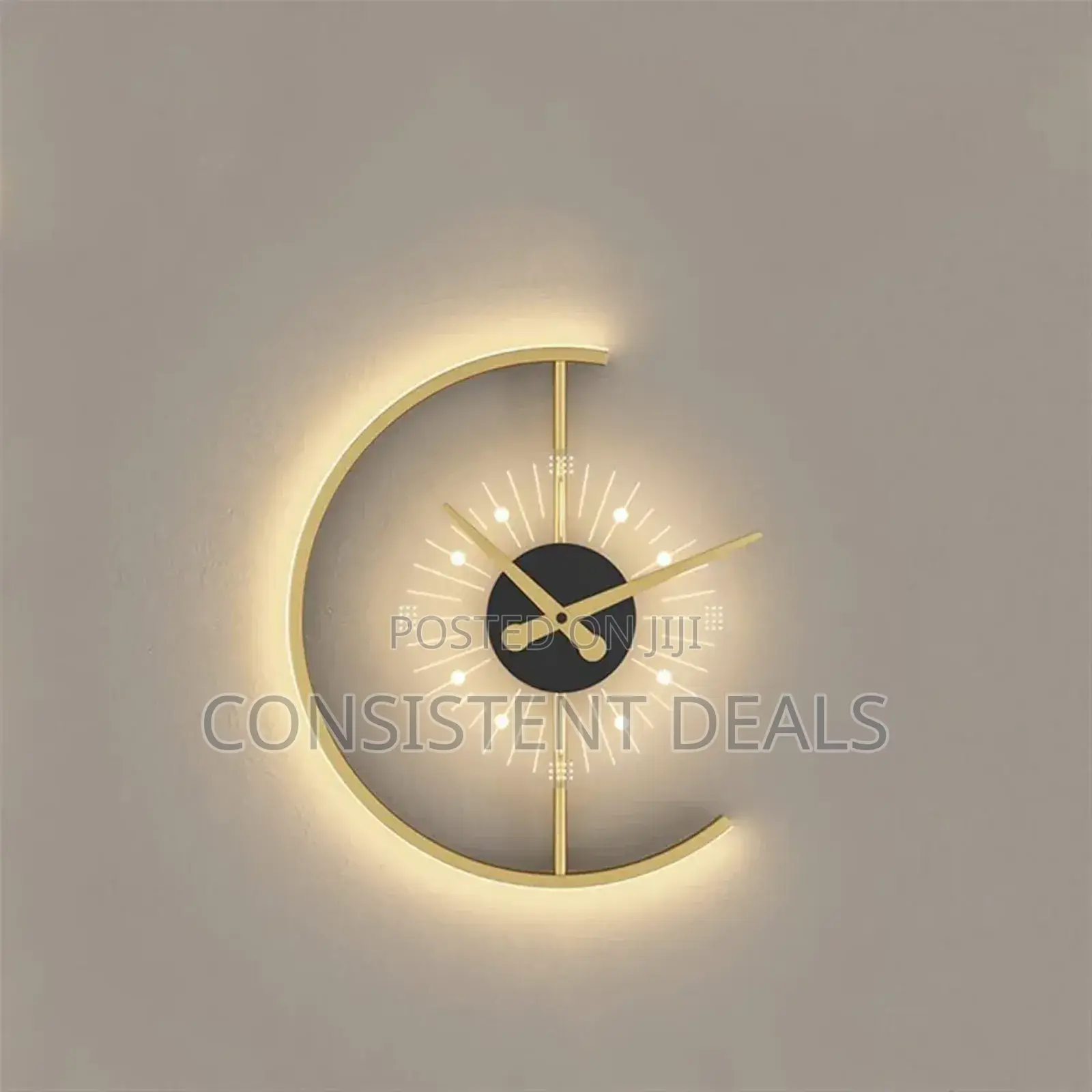 Luminous Wall Clock Lamp, Led Silent Battery Operated