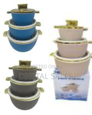 3 Piece of 1.8l+3.5l+6l Thermal Hot Pot Containers for Party Home Use