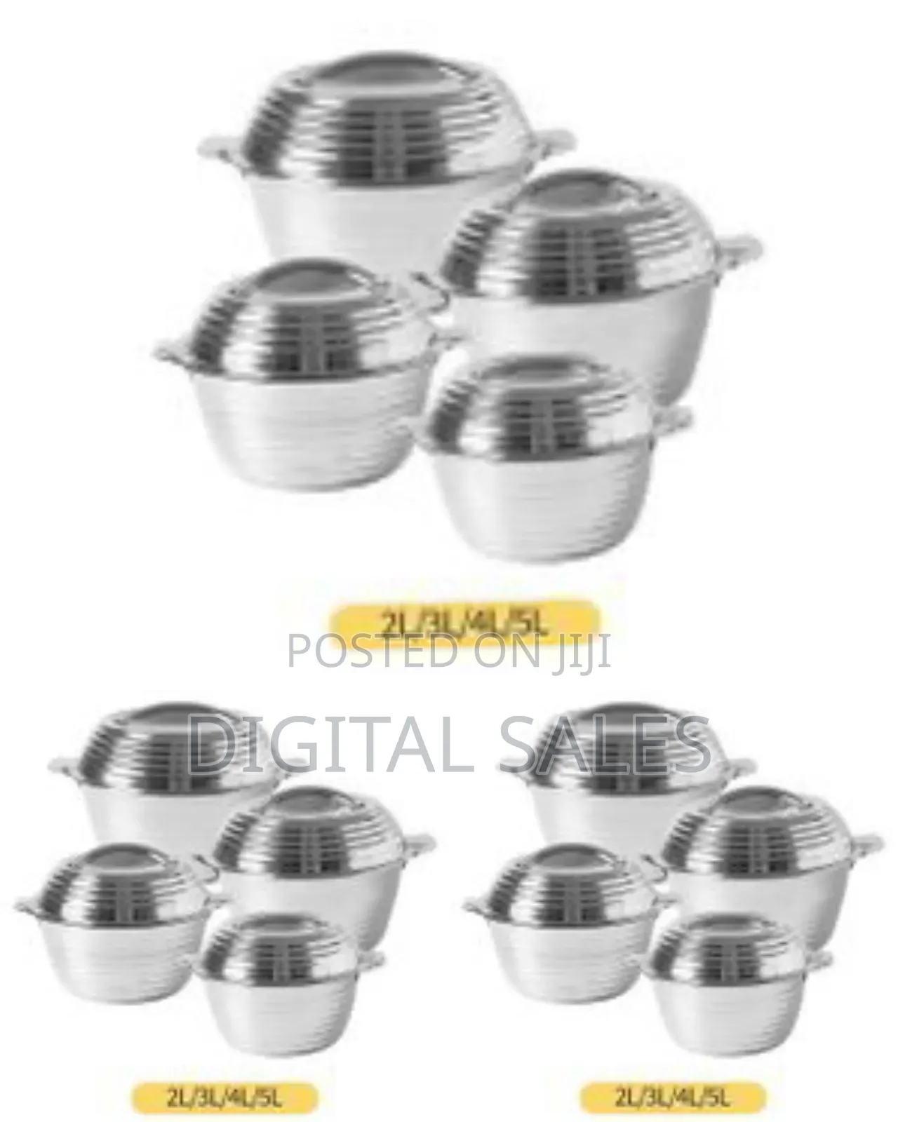 Large Capacity Food Thermo Container Casserole 4 Pcs 2l 3l 4l 5