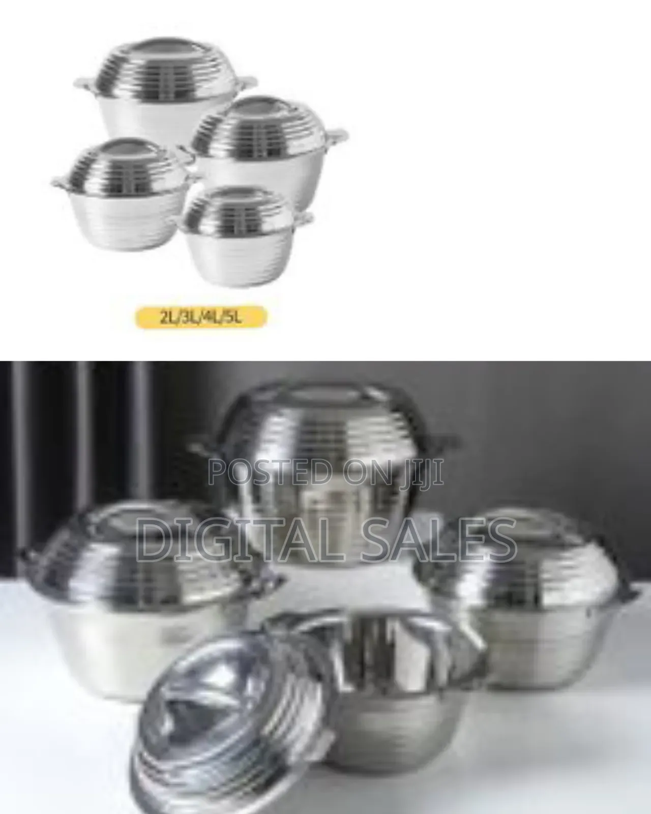 Large Capacity Food Thermo Container Casserole 4 Pcs 2l 3l 4l 5