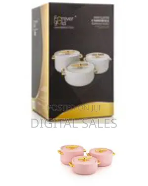 3 Piece Set 1l+2l+3.5l Luxury Food Warmer Insulated Stainless Steel