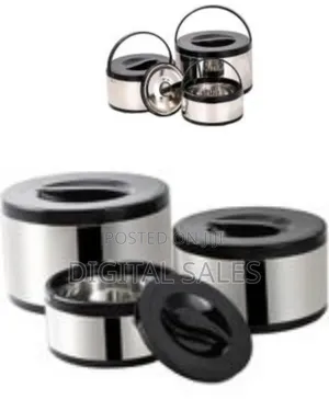 3 Piece of 2l+4l+8l Portable Stainless Steel Thermoware Casserole