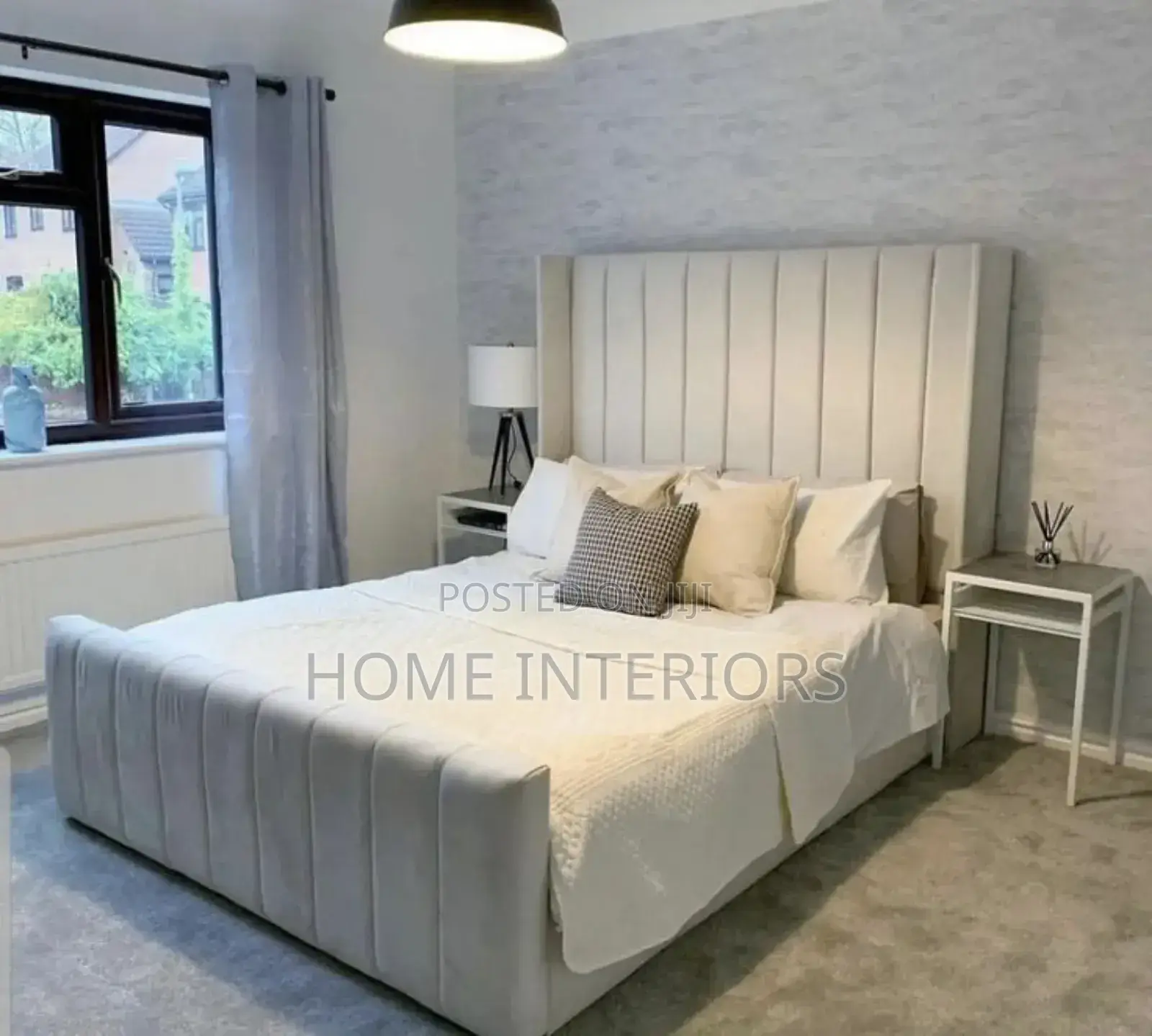 Light Gray Colored Bed