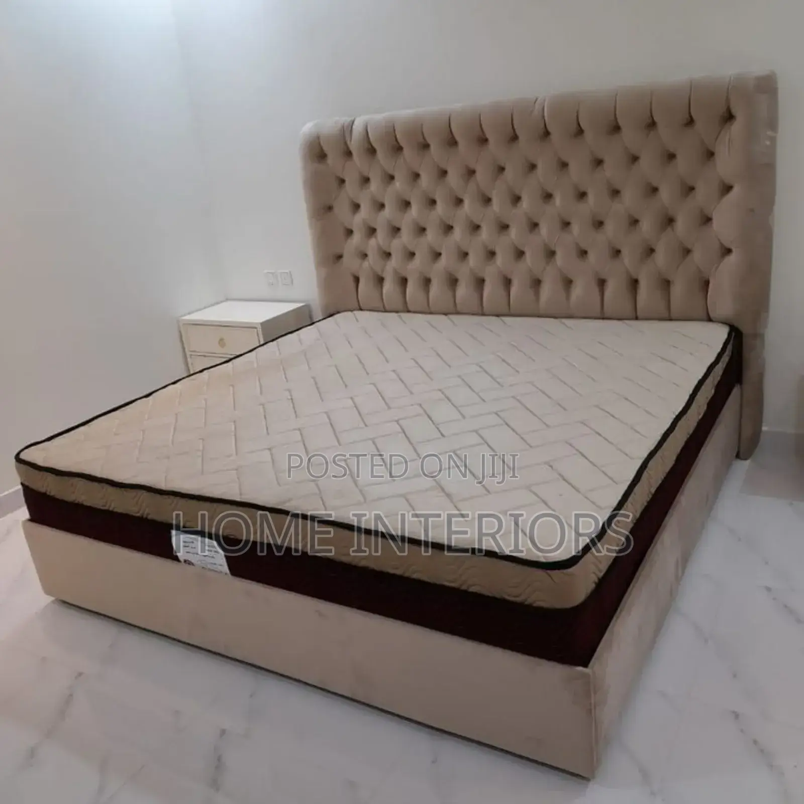 Light Cream Gray Bed