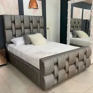 A Dark Gray Colored Bed
