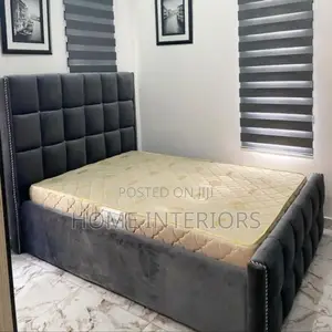Dark Gray Colored Bed