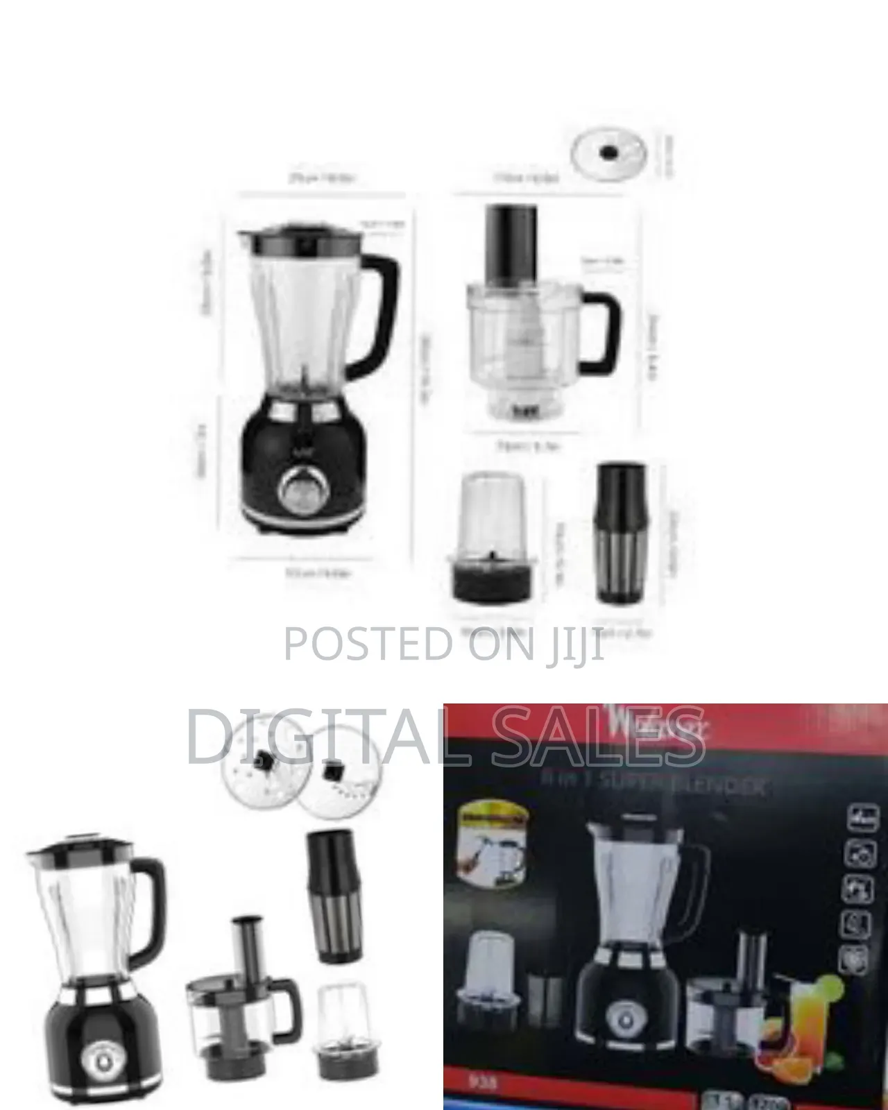 6 in 1 Multifunctional Electric Table Super Blender With 1.5l Pc