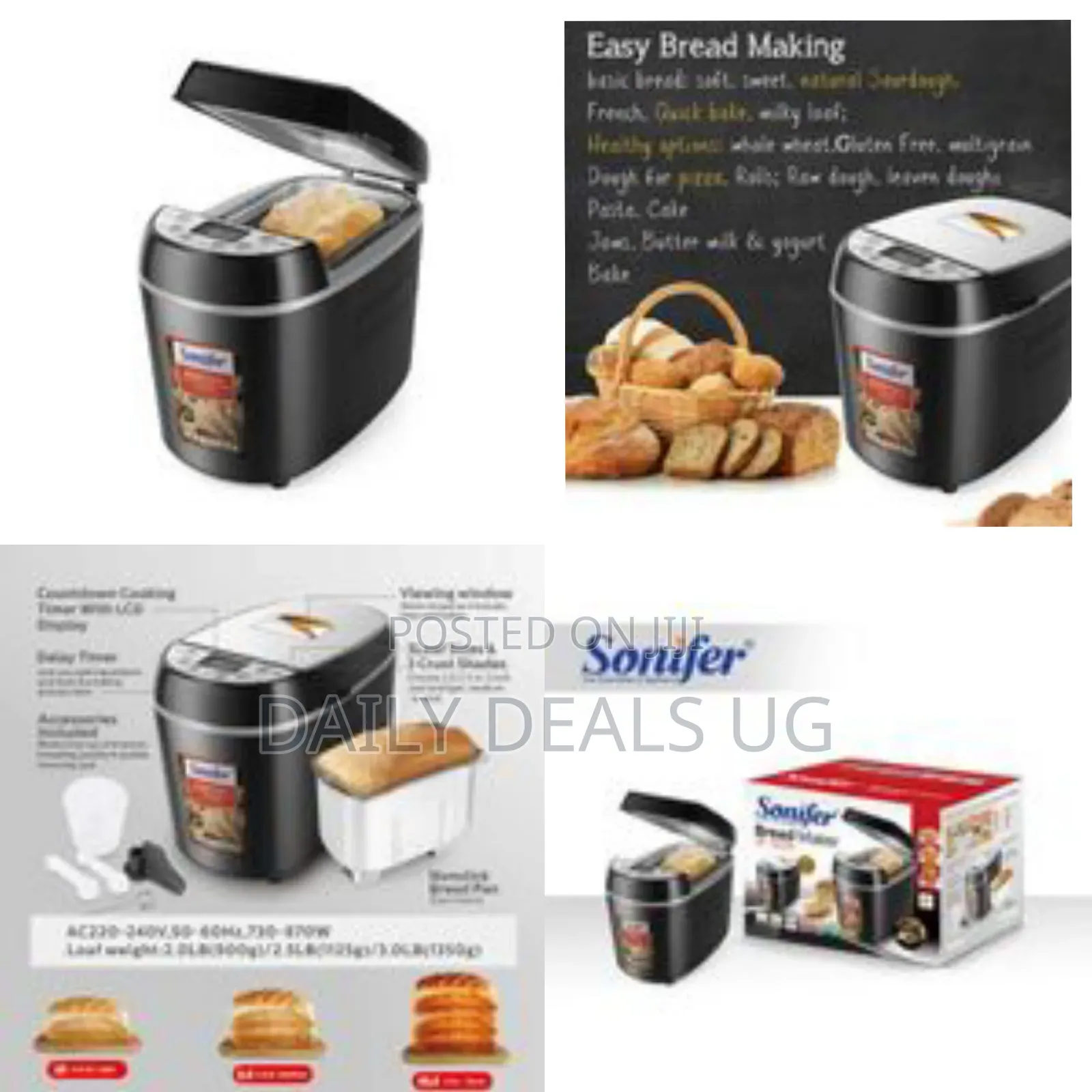 Sonifer Automatic Electric Programmable Digital Bread Maker Machine