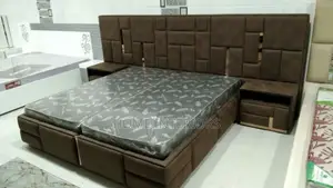 Coffee Brown Colored Bed With Two Storage Drawers