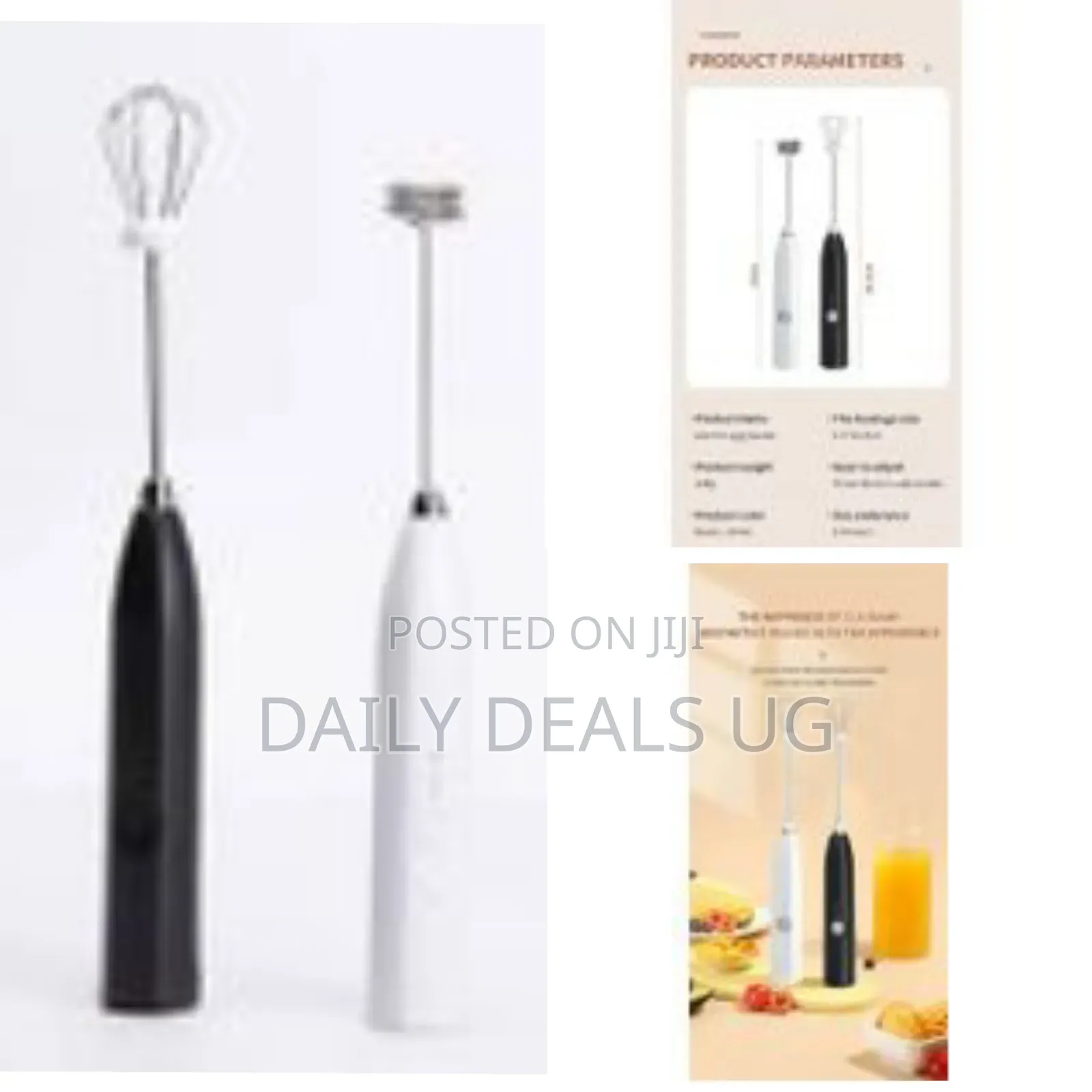 Rechargeable Electric Plastic Handle Egg Beater Coffee Milk Frother