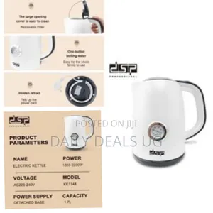 DSP 1.7 Litre Portable Hot Water Boiling Electric Kettle- White