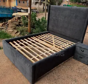 Gray Colored Bed With One Drawer