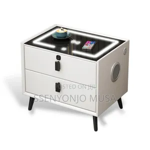 Smart Led Bedside Table With Wireless Charging, Bluetooth Speaker