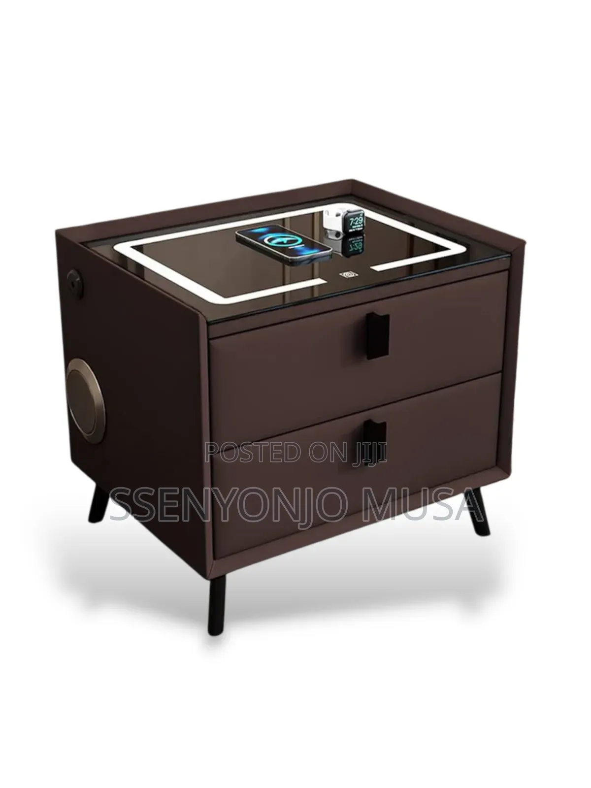 Smart Led Bedside Table With Wireless Charging, Bluetooth Speaker