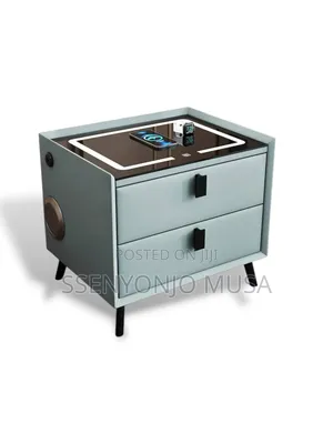 Smart Led Bedside Table With Wireless Charging, Bluetooth Speaker