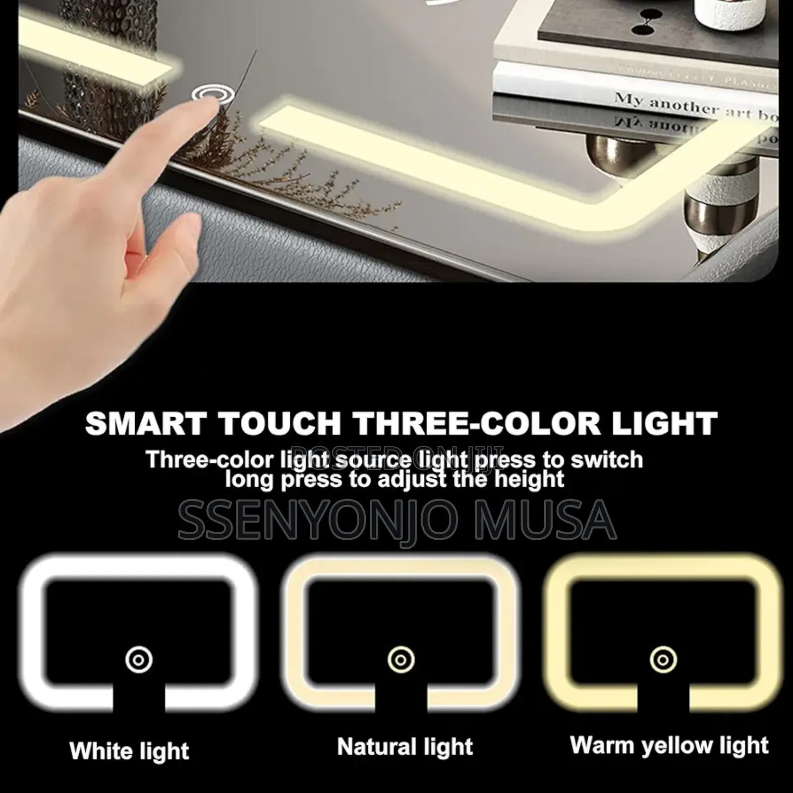 Smart Led Bedside Table With Wireless Charging, Bluetooth Speaker