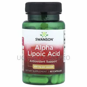 Swanson Alpha Lipoic Acid Antioxidant Support 300 Mg 60 Capsules