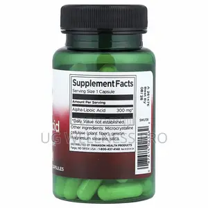 Swanson Alpha Lipoic Acid Antioxidant Support 300 Mg 60 Capsules