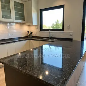 Polished Black Granite for Kitchen Tops