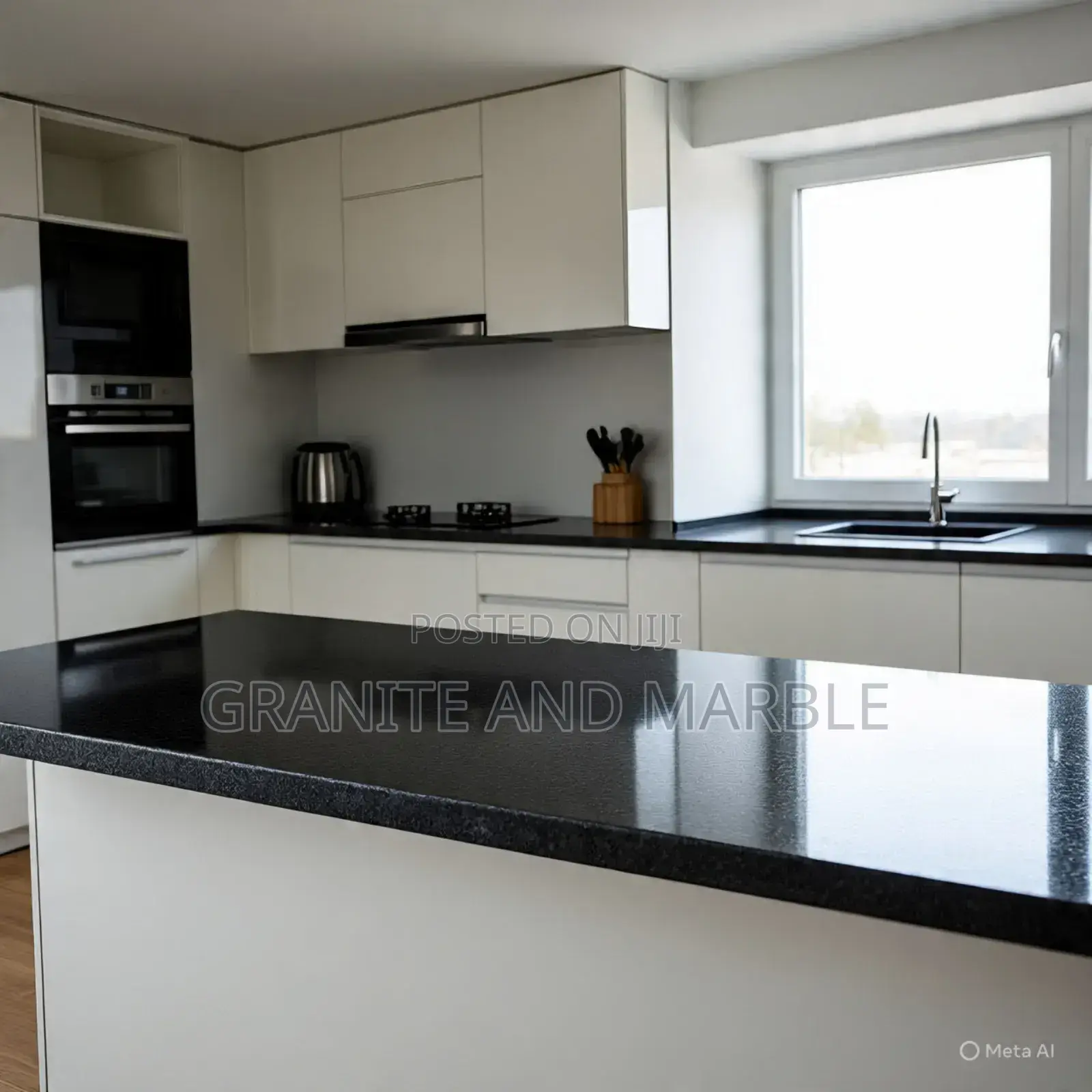 Polished Black Granite for Kitchen Tops