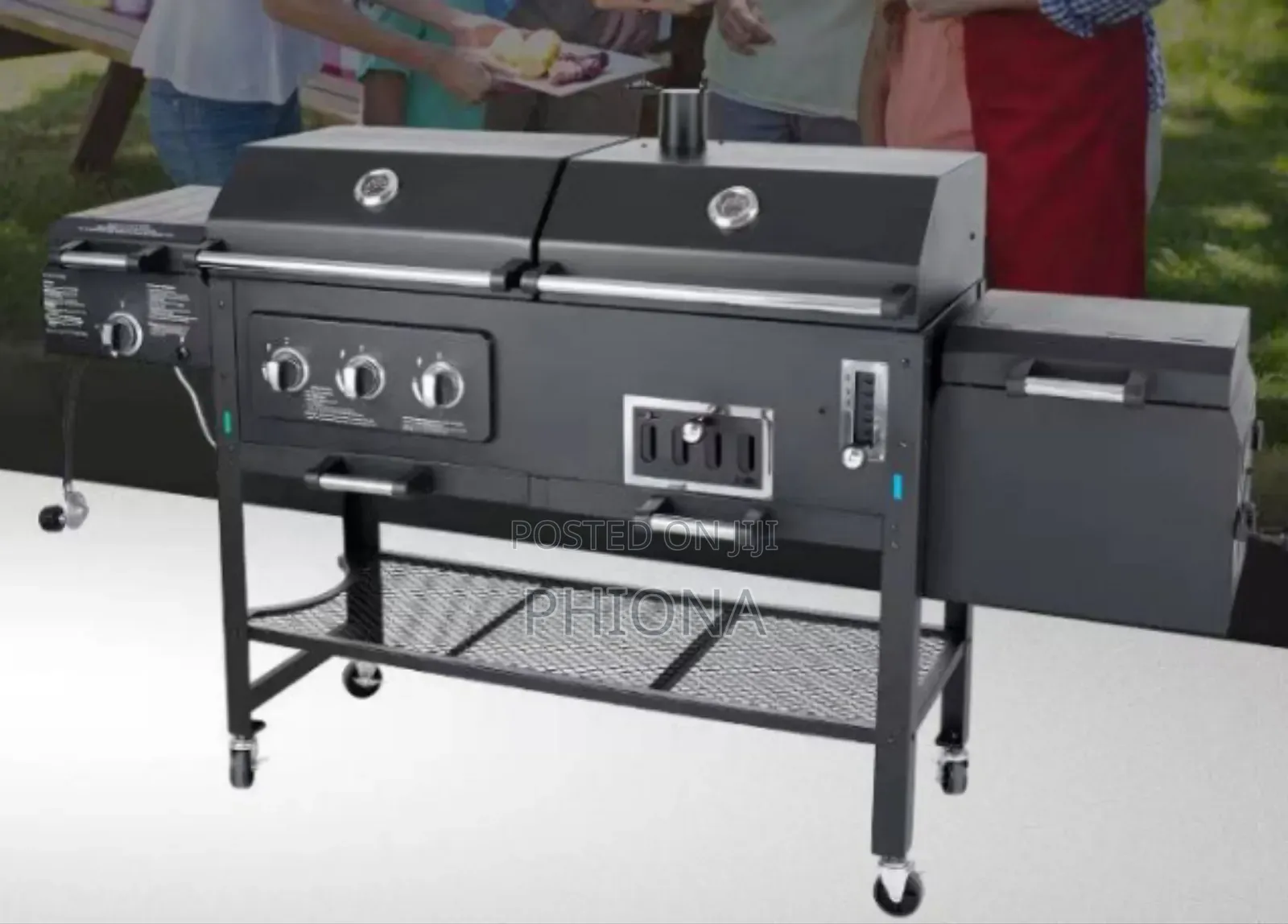 Charcoal And Gas Combination Grill Machine