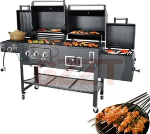 Charcoal And Gas Combination Grill Machine