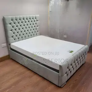 Light Gray Colored Bed