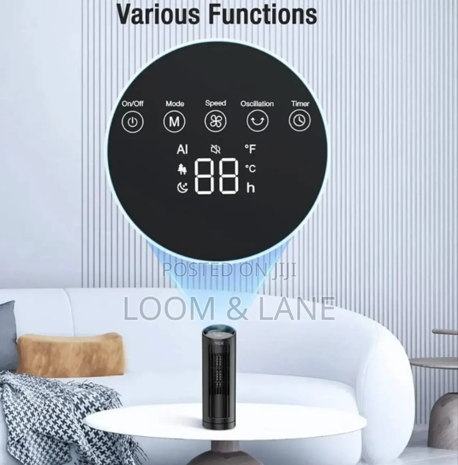 Digital Silent Bladeless Tower Fan