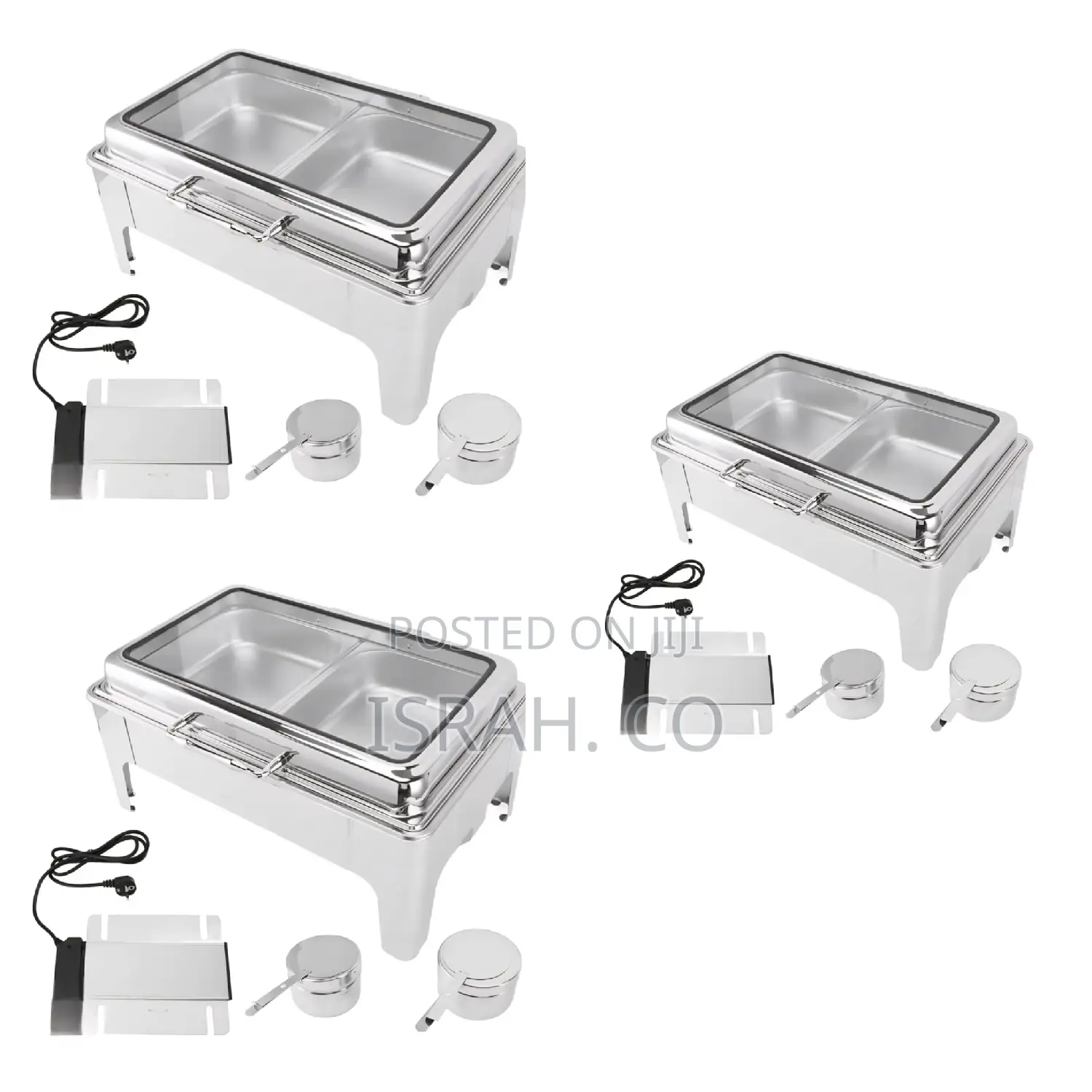 Electric Double Chaffing Dish -Silver