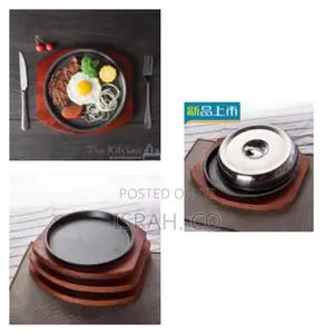 Cast Iron Oval Steak Plate Pan BBQ Grill Platter Dish