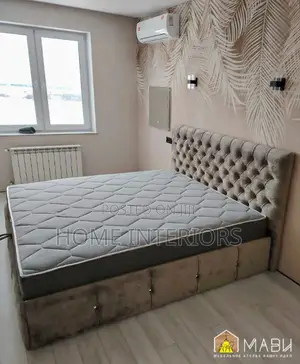Gray Colored Bed