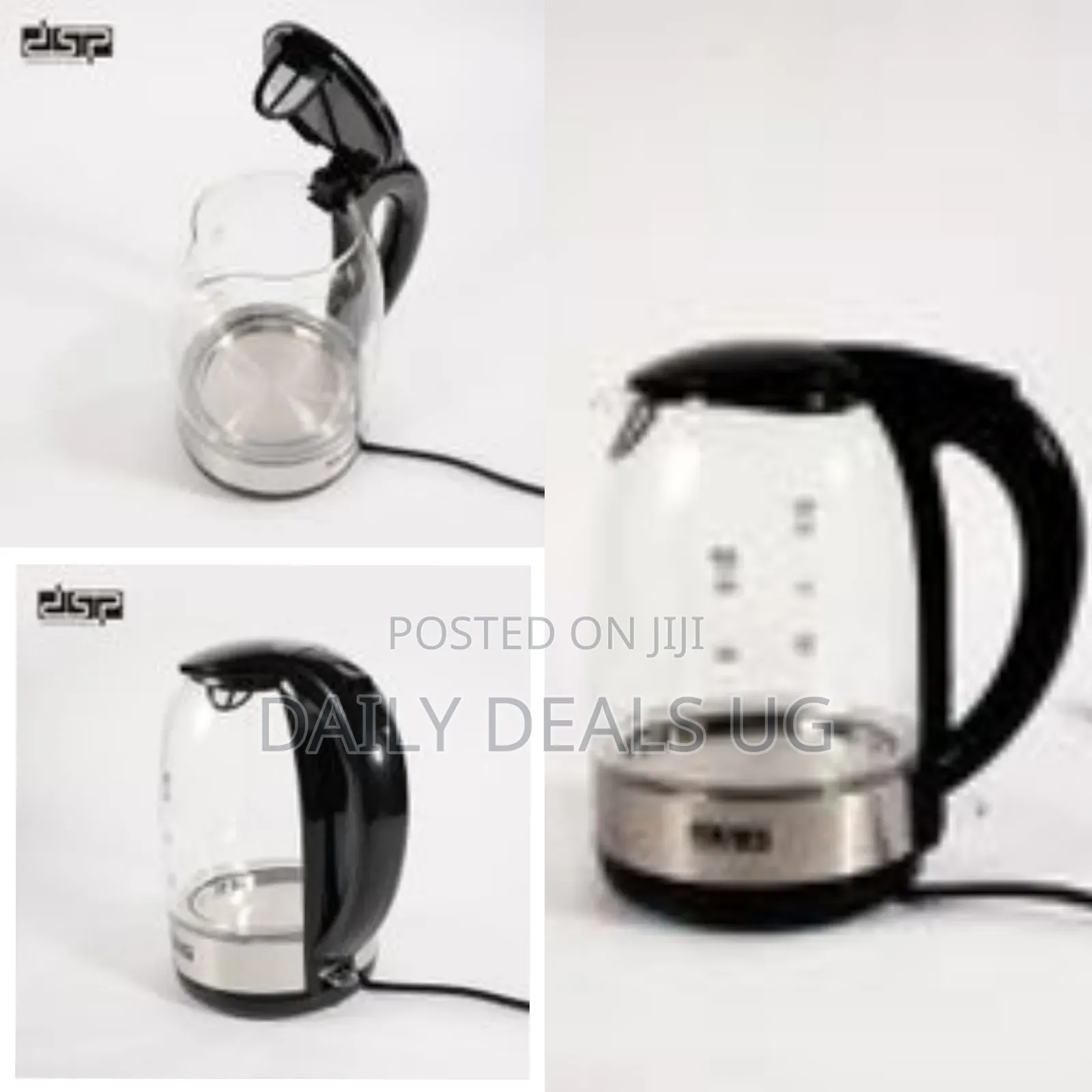 DSP 1.7 Litre Glass Electric Boiling Kettle - Silver