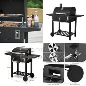 Charcoal Grill, BBQ Smoker Picnic Camping Patio Backyard Cooking-Black